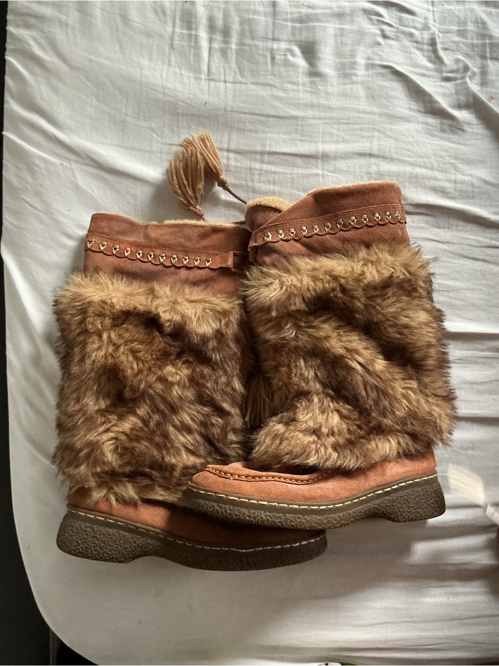 Vintage “Easyspirit” Faux Fur Mid-Calf Winter Boots - Brown